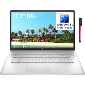HP 17 17.3" FHD Laptop Computer, Hexa-Core AMD Ryzen 5 5500U up to 4.0GHz(Beat i5-10500H), 32GB DDR4 RAM, 1TB PCIe SSD, AC WiFi, Type-C, Fingerprint Reader, Windows 10 S, BROAGE 64GB Flash Drive