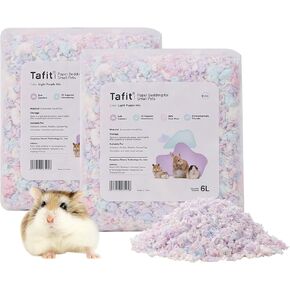 فراش حيوانات صغيرة خالٍ من الغبار، فراش ورقي ناعم طبيعي للتحكم في الرائحة، مناسب لخنازير غينيا والأرانب والجرذان والجربوع والشنشيلا والهامستر، 12 لتر (مزيج وردي فاتح) in Kuwait