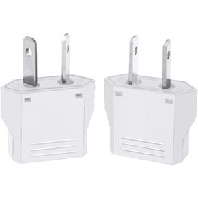 (10Pcs) EU Socket to US Plug,Australia/America Standard Plug to 2 Hole sockets Travel Conversion Plugs, Europe to America/Australia Travel Socket Plug Adapter (White)