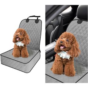 Dog Car Seat Cover for Front Seat, Waterproof Full Protection Dog Seat Cover with Side Flaps, Non-Slip Scratchproof Captain Chair Cover for Pets, Universal Car Accessories (Black)