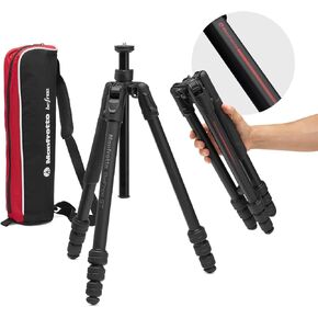 Manfrotto MKBFRTC4GT-BHUS Befree Advanced Travel Tripod, Twist Lock with Ball Head for Canon, Nikon, Sony, DSLR, CSC, Mirrorless, Up to 12 kg, Lightweight with Tripod Bag, Carbon, Black, Black/Silver
