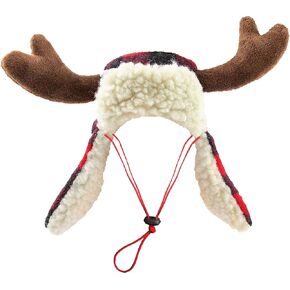 Huxley & Kent Pet Hat | Ugly Sweater Antler (Medium) | Fun Christmas Holiday Hat for Dogs/Cats | Cute, Comfortable and Fun | SnugFit Strings for Best Fit