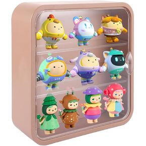 Clear Display Case for Figures, Collectibles Display Box with Shelves, Wall Mounted or Desktop Plastic Organizer, Miniature Acrylic Display Storage Case for Rock Stone Mini Figure Toys, 12 Inch, White