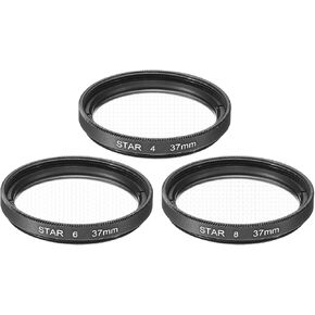 MECCANIXITY 40.5mm Star Lens Filter, 1 Set Starburst Lens Filter 4 Points 6 Points 8 Points Star Camera Lens Filter for Night Scenery Glassworks