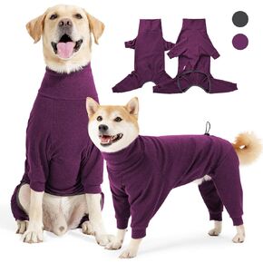 Warm Dog Sweater, Soft Turtleneck Long Sleeves Onesie, Dog Winter Fleece Jacket, Cold Weather Coat for Dogs, Dog Jumpsuit Clothes Apparel, Dog Pullover Pajamas (Dark Gray, X-Small)
