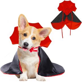 1 Pcs Dog Halloween Costume, Vampire Cape Devil Costume Pets Cloak for Large Medium Dogs Halloween Party Cosplay Funny Clothes(Large)