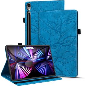 Case for Samsung Galaxy Tab S9 FE/S9/S8/S7, Shockproof Folio TPU Cover with Soft Premium PU Leather Case for Galaxy Tab S9 11 Inch 2023 - Tree of Life Red
