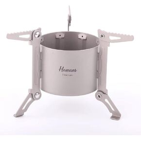 Alcohol Burner Stove Folding Camping Backpacking Outdoor Foldable Titanium Stove with Carry Bag Portable