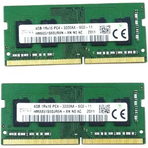 Laptop Memory Module 2-Peace Kit HMA851S6DJR6N-XN Compatible Replacement Spare Part for SK Hynix HMA851S6DJR6N 8GB (2x4GB) 1RX16 DDR4 SO-DIMM PC4-25600 3200MHz 260-Pin Non-ECC CL22 1.2V