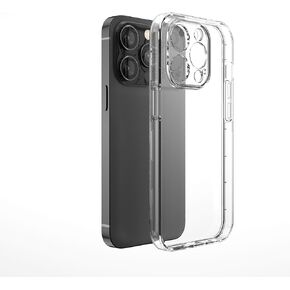 جراب COQTEL® iPhone 14 Pro Max شفاف 360 درجة لحماية الجسم بالكامل من السيليكون المقاوم للصدمات