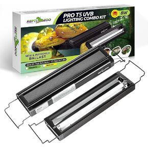 REPTI ZOO UVB Reptile Light, New Version T5 HO UVB Lighting Combo Kit, Reptile Terrarium Hood with 10.0 UVB Tube Bulb, Reptile Light Fixture 24W-22Inch