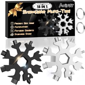 Stocking Stuffers for Adults Men Dad, 2-Pcak 18 in 1 Snowflake Multi-Tools Gift for Men Who Have Everything Birthday Christmas Xmas Gifts for Men,Dad,Boyfriend and Him, Cool Gadgets Tools for Men 2024
