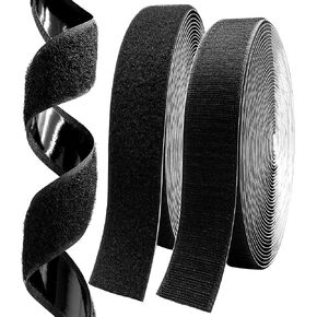 2 Inch x33 Feet Adhesive Hook and Loop Tape,Nylon Heavy Duty Tape Fasteners,Black Double Sided Self Adhesive Interlocking Tape Can Be Used to Fix Screen Window Sofa Cushions Carpet Wall Hanging