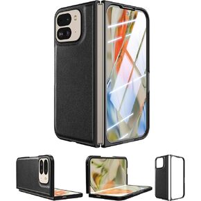 Eastcoo Slim Leather Case for Pixel 9 Pro Fold (2024),[ Built-in Screen Protector ] Wireless Charging Support, Ultra-Thin Shockproof Protective Case Cover for Google Pixel 9 Pro Fold, Green