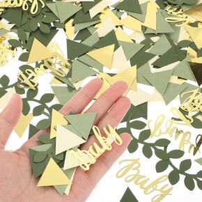 Thinp Confetti Tissue Sprinkle Confetti Dount 350 Pcs Baby Shower Decorations Confetti Champaign Gold Ivory Sage Green Table Scatter Confetti for Ice Cream Theme Party Birthday Party Wedding