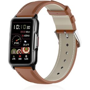 Leather Watch Bands Compatible with Mindrose H80 1.47 inch Smart Watch, Soft Genuine Leather Replacement Wristband for Mindrose H80 Fitness Trackers IP68 for Women Men