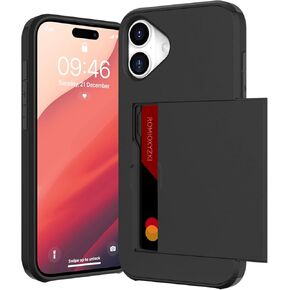 ZIYE for iPhone 16 Pro Case with Card Holder,for iPhone 16 Pro Wallet Case Anti-Scratch Dual Layer Hidden Pocket Case Shockproof Cover Compatible with iPhone 16 Pro 5G-Black