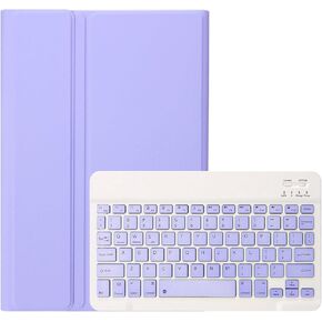 Keyboard Case Compatible for iPad 10th Gen 10.9 Inch 2022, Model A2696/A2757/A2777, Wireless Bluetooth Keyboard Cover Compatible for iPad 10th Generation with Pencil Holder- Purple