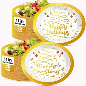 50 Pcs BBQ Oval Plates Summer Barbecue Tableware Supplies Disposable Large Platter Picnic BBQ Paper Plates Red & White Dinner Dessert for Burger Cookout Serving Tray Birthday Carnival Party Decoration