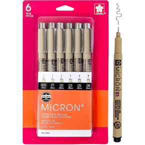 Sakura 30067 8-Piece Pigma Micron, Graphic & Brush Pen Set, Black