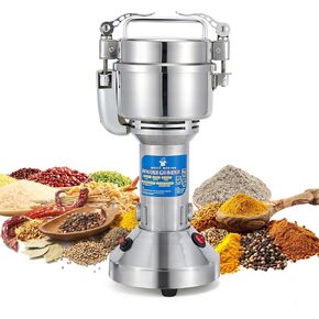 MAGIC MASTER 500g Grain Mill Grinder Electric,High Speed 1800W Commercial Spice Grinder,Safety Stainless Steel Dry Grinder Machine For Flour Wheat Nut Corn Rice Pepper Herbs Coffee Beans,Swing,110V