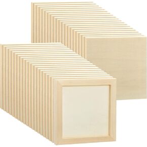 Kathfly 12 Pcs 8 x 8 Inch Pine Wood Panel Boards Unfinished Square Wood Panels Painting Panel Boards for Crafts Paint DIY Drawing Pouring Art Projects