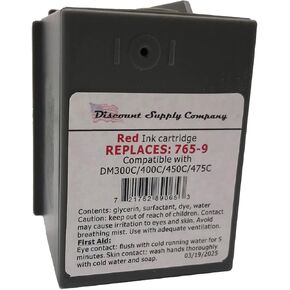 Compatible Ink Cartridge Replacement for Postage Meters 765-9, Red, 1 Pack