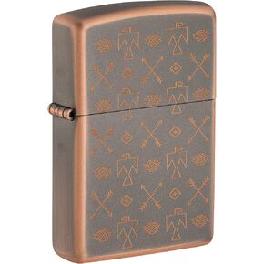 Zippo Lighter: Native American Symbols, Engraved - Rustic Bronze 48543