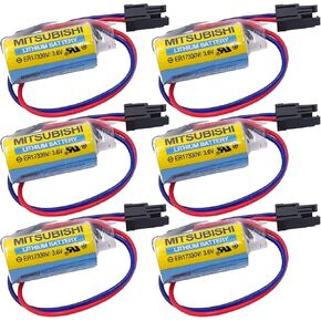 (6 Pack) MR-BAT ER17330V Lithium Battery 3.6V 1700mAh for FANUC CNC System A6BAT ER17330V 3.6V PLC Battery