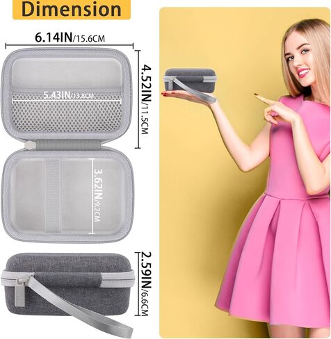 co2CREA Hard Case for Fujifilm Instax Mini Link 3 2 1 Printer, Rose Pink | Portable Storage, Space For Charging Cable, Organized Interior, Secure Zippered Shell in Saudi Arabia
