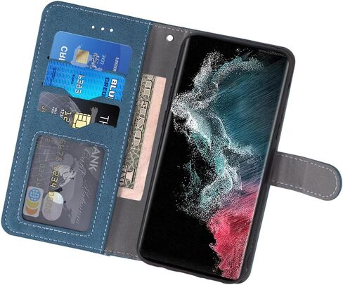 Asuwish متوافق مع حافظة محفظة Samsung Galaxy S22 Ultra 5G وواقي شاشة من الزجاج المقسى وحامل بطاقة الائتمان وغطاء الهاتف الخلوي لهاتف Gaxaly S22ultra 22S S 22 22ultra G5 أرجواني in Saudi Arabia