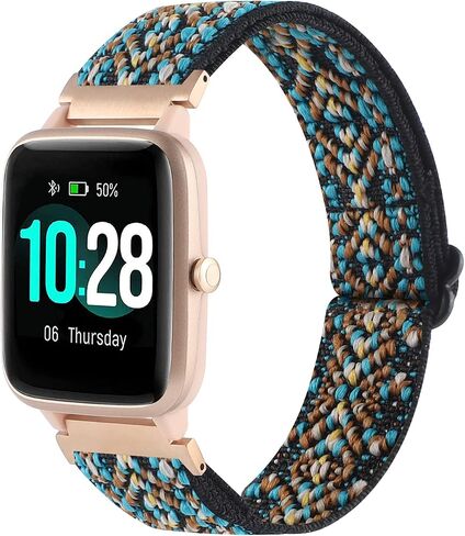 YONWORTH حزام ساعة مرن قابل للتعديل متوافق مع Veryfitpro ID205L ID205S ID205 ID205U عصابات الساعة الذكية، 19 مم حزام حلقة نايلون قابل للتمدد سوار معصم ناعم بديل رياضي للنساء والرجال in Saudi Arabia