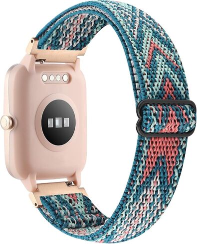 YONWORTH حزام ساعة مرن قابل للتعديل متوافق مع Veryfitpro ID205L ID205S ID205 ID205U عصابات الساعة الذكية، 19 مم حزام حلقة نايلون قابل للتمدد سوار معصم ناعم بديل رياضي للنساء والرجال in Saudi Arabia