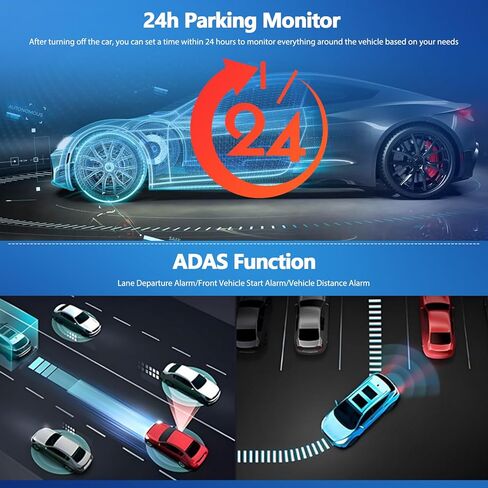 كاميرا قياس 11.26 بوصة بدقة 4K مرآة داش كام لاسلكية Carplay Android Auto، شاشة لمس IPS أمامية وخلفية كاميرا مزدوجة للسيارات والشاحنات، التحكم بالصوت/بلوتوث/مساعد ركن السيارة/شاشة منسكبة/رؤية ليلية/تسجيل حلقي in Kuwait