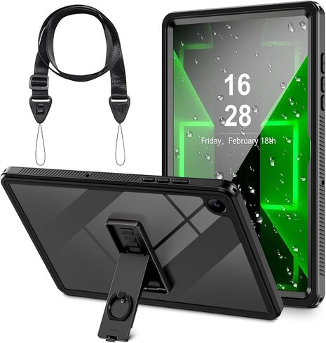 حافظة Oterkin لهاتف Samsung Galaxy Tab A9+ Plus مقاومة للماء، [واقية لكامل الجسم] حافظة تابلت Samsung A9 Plus مع [واقي شاشة مدمج] [حامل قابل للطي] [حلقة قابلة للدوران 360 درجة] [متينة عسكرية] (أسود) in Saudi Arabia
