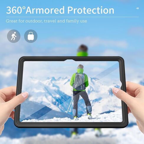 حافظة Oterkin لهاتف Samsung Galaxy Tab A9+ Plus مقاومة للماء، [واقية لكامل الجسم] حافظة تابلت Samsung A9 Plus مع [واقي شاشة مدمج] [حامل قابل للطي] [حلقة قابلة للدوران 360 درجة] [متينة عسكرية] (أسود) in Saudi Arabia