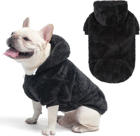SCENEREAL Fleece Dog Sweater Hoodie for Small Medium Large Dogs, Fuzzy Warm Dog Sweatshirt with Pocket, Girl Boy Dog Clothes for Winter/Fall, Designer Cute Male/Female Dog Clothes with Leash Hole in Kuwait