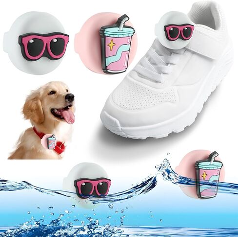 2 Pack AirTag Holder for Kids Shoelaces,Hidden Wear Resistant Silicone Air Tags Case Cover for Children Shoes Shoestring Accessories for Toddler Child Pet (Shark+Dinosaurs) in Kuwait