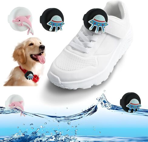 2 Pack AirTag Holder for Kids Shoelaces,Hidden Wear Resistant Silicone Air Tags Case Cover for Children Shoes Shoestring Accessories for Toddler Child Pet (Shark+Dinosaurs) in Kuwait
