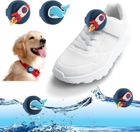 2 Pack AirTag Holder for Kids Shoelaces,Hidden Wear Resistant Silicone Air Tags Case Cover for Children Shoes Shoestring Accessories for Toddler Child Pet (Shark+Dinosaurs) in Kuwait