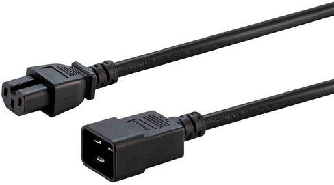 سلك طاقة مونوبرايس 3 شقوق - 6 أقدام - أسود | IEC 60320 C20 إلى IEC 60320 C15، 14AWG، 15A، لأجهزة الشبكة أو غيرها من المعدات ذات درجة الحرارة العالية in Saudi Arabia