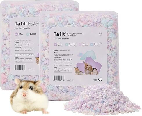 فراش حيوانات صغيرة خالٍ من الغبار، فراش ورقي ناعم طبيعي للتحكم في الرائحة، مناسب لخنازير غينيا والأرانب والجرذان والجربوع والشنشيلا والهامستر، 12 لتر (مزيج وردي فاتح) in Kuwait