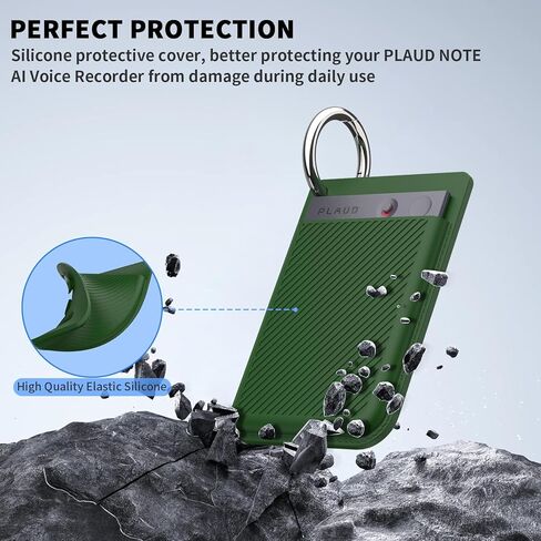 Silicone AI Voice Recorder Suction Cup Case Cover,Suction Cup Holder for PLAUD Note Voice Recorder with Key Ring,Suction Protective Case Cover Compatible with PLAUD Note Voice Recorder (Black) in Kuwait