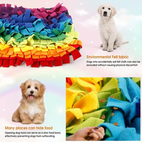 Pet Snuffle Mat for Dogs, Interactive Feeding Mat, Snuffle Mat for Cats,10x10.5 Inch Rainbow Mat, Nosework Training Mats Indoor Outdoor Stress Relief for Puzzle Toys Small Medium Pet Sniffing Mat in Saudi Arabia