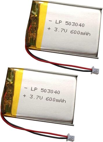 AOLIKES 3.7v 503040 600mAh Lipo Battery Replacement for Cozmo Vector Robot SkyBell HD WiFi Video Doorbell Flysight FPV Watch Dash Camera GPS Driving Recorder Wireless Speaker 2Pack in Kuwait