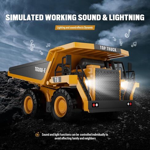 Remote Control Excavator Toys for Boys, 1200mAh RC Excavator Toy with Metal Shovel & Light, 11CH Excavator Toys for Boys 3-5 4-7 8-12 Year Old Kids Christmas Birthday Gift, 60+Mins/Sounds/One-Key Demo in Saudi Arabia