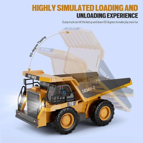 Remote Control Excavator Toys for Boys, 1200mAh RC Excavator Toy with Metal Shovel & Light, 11CH Excavator Toys for Boys 3-5 4-7 8-12 Year Old Kids Christmas Birthday Gift, 60+Mins/Sounds/One-Key Demo in Saudi Arabia