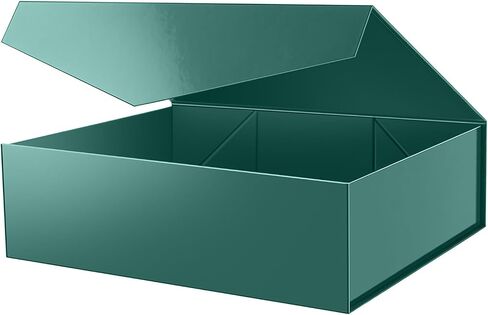 PACKHOME 16.3x14.2x5 Inches, Extra Large Gift Box with Lid, Gift Box for Clothes and Large Gifts (Silver with Grass Texture) in Saudi Arabia