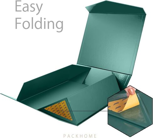 PACKHOME 16.3x14.2x5 Inches, Extra Large Gift Box with Lid, Gift Box for Clothes and Large Gifts (Silver with Grass Texture) in Saudi Arabia