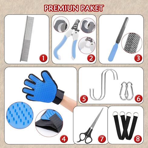 12 in 1 Dog Grooming Hammock, Breathable Pet Grooming Hammock Harness Restraint Bag for Cat/Dog with Nail Clipper/ Nail Trimmers/ Glove, Dog Grooming Sling Helper for Nail Clipping/Trimming (L, Black) in Saudi Arabia